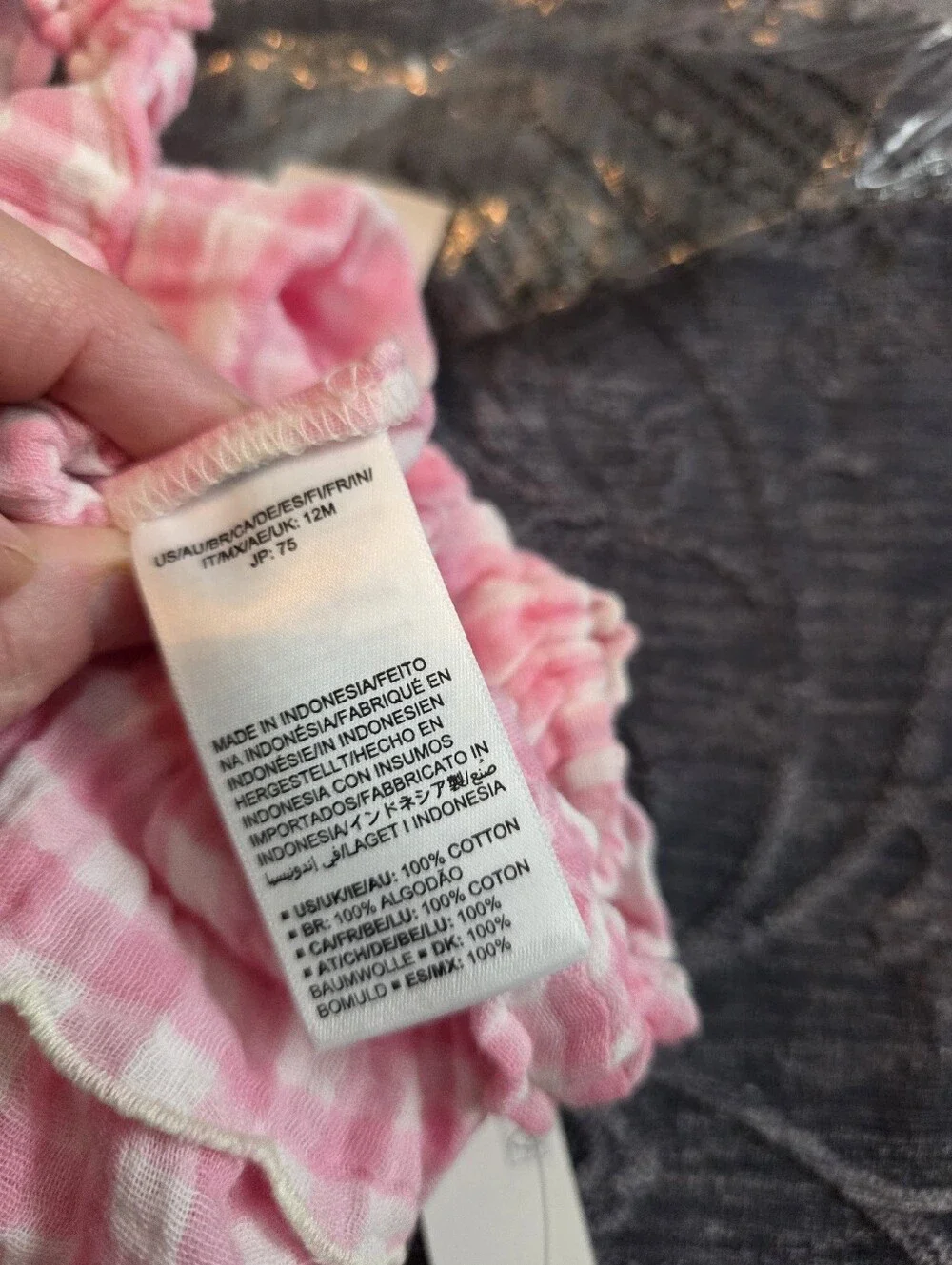 Amazon Essentials x Sofia Grainge New Pink Gigham Romper Baby Girl 12m